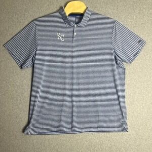 Nike Men's‎ Blue Striped Dri-FIT Kansas City Royals Golf Polo Shirt Size XXL